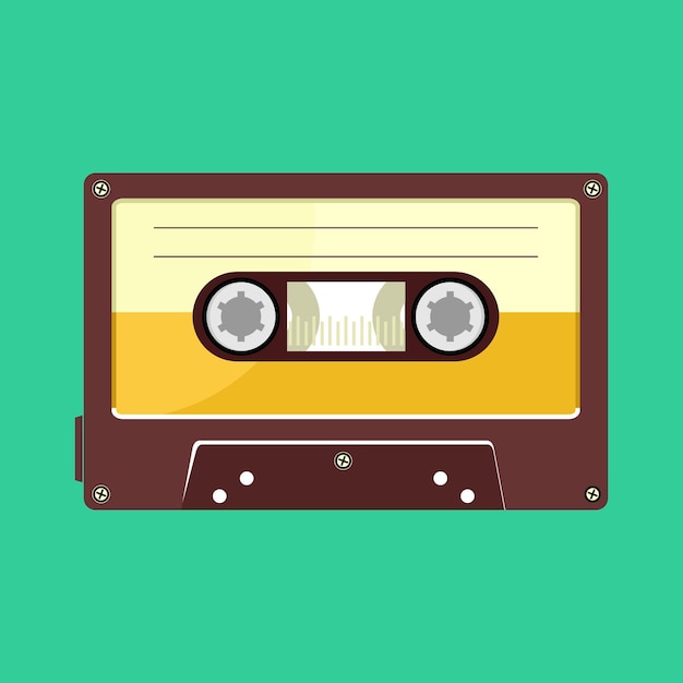 cassetta audio isolata su verde