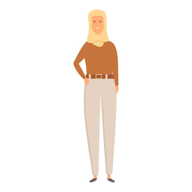 Vettore casual icona della moda musulmana vettore cartoon donne hijab islam femminile