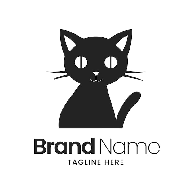 Cat Minimal logo nero Cat Silhouette