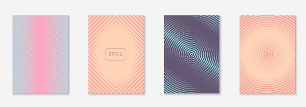 Catalogo moderno Cartella banner hipster relazione annuale mockup volantino Rosa e viola Catalogo moderno con linea geometrica minimalista e forme alla moda