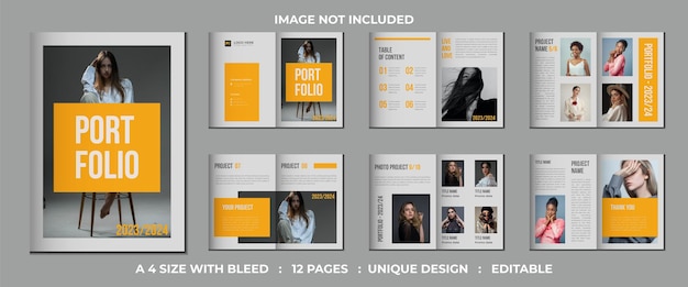 Catalogo prodotti aziendali di 12 pagine o design del modello di portfolio