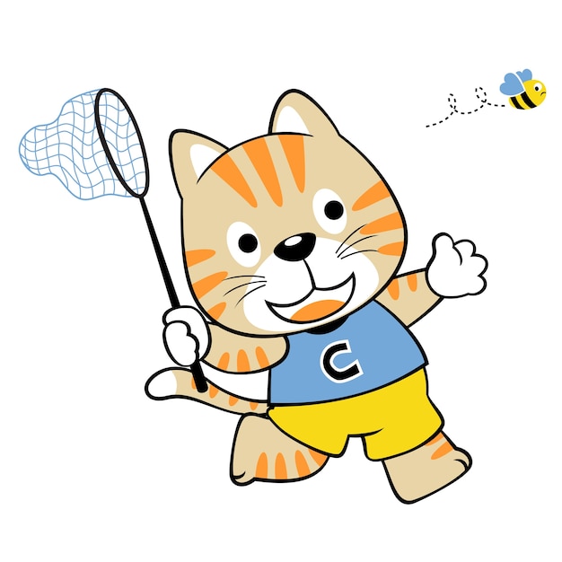 Catch insetto, vettore di cartone animato