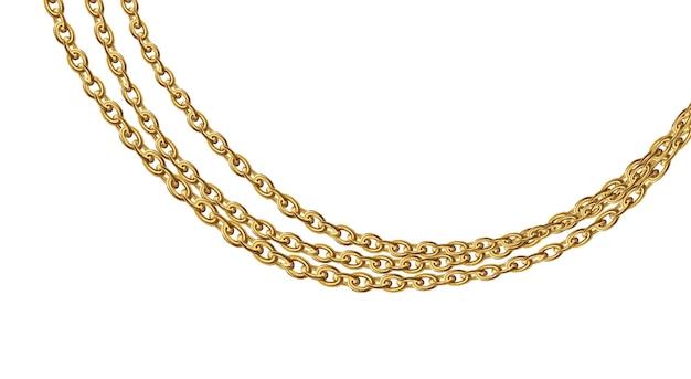 Catena d'oro isolata su bianco