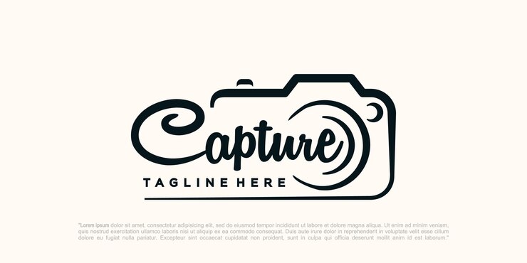 Cattura il modello di vettore di progettazione del logo di fotografia