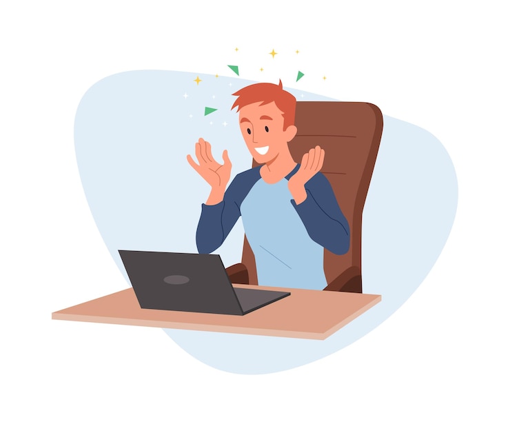 Vettore celebrando il concetto di successo