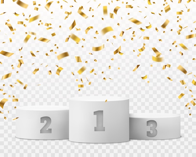 Celebrando il podio del premio annuncio con effetto scintillante