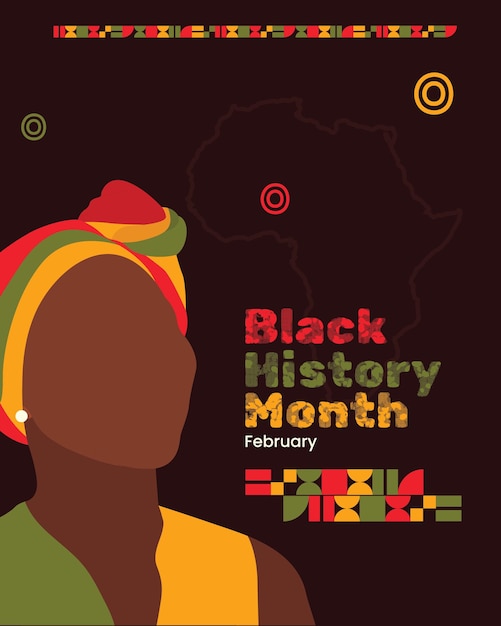 Celebrating Heritage Black History Month Template vettoriale Template afroamericano