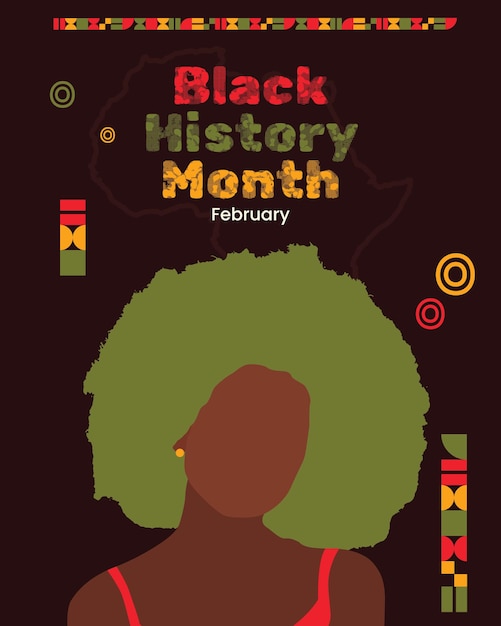 Celebrating Heritage Black History Month Template vettoriale Template afroamericano