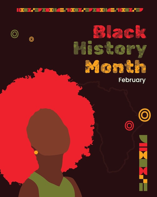 Celebrating Heritage Black History Month Template vettoriale Template afroamericano