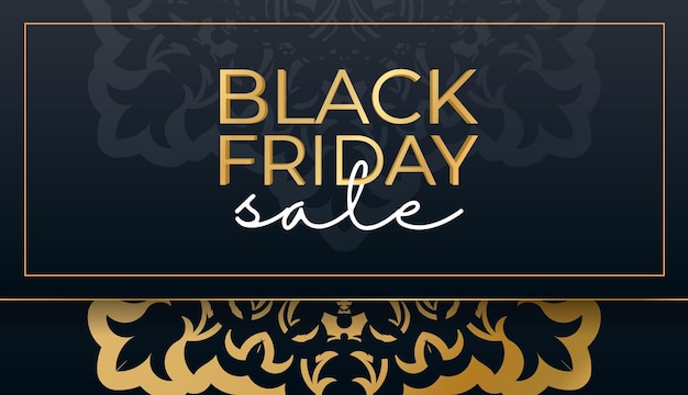 Celebrazione Baner Black Friday Sale Blue Luxury Gold Pattern