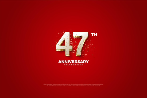 Celebrazione del 47° anniversario con numeri 3d realistici.