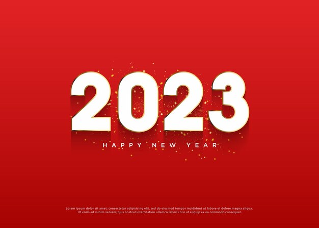 celebrazione del nuovo anno 2023 con eleganti numeri 3d.