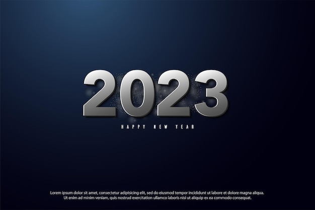 celebrazione del nuovo anno 2023 con numeri d'argento.