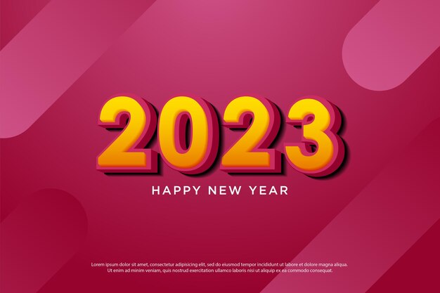 celebrazione del nuovo anno 2023 su sfondo liscio ovale.