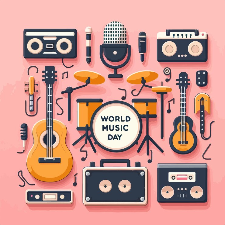 Vettore celebrazione della giornata mondiale della musica vettore illustrazione sfondo post sui social media concetto