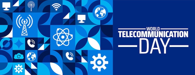 Vettore celebrazione della giornata mondiale delle telecomunicazioni