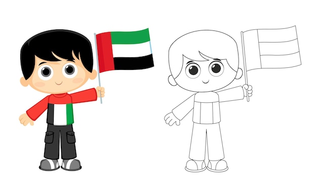 Celebrazione della Giornata nazionale e della bandiera degli Emirati Arabi Uniti (UAE), attività da colorare per bambini