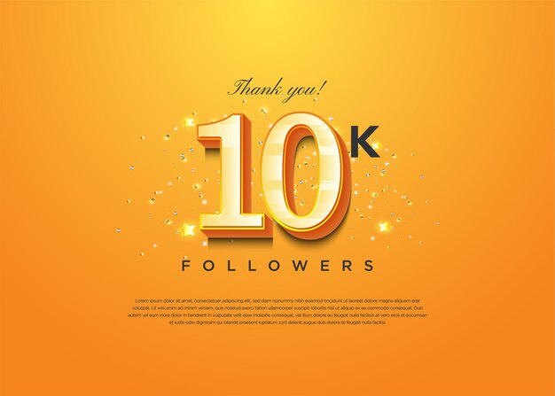 Celebrazione di 10k follower nel vettore premium di concept design di colore viola