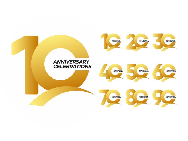celebrazioni per l'anniversario Logo Collezioni Templat