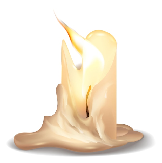 Cera fusa di candela bruciata Forma realistica calda