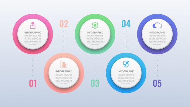 Cerchi colorati infografica con opzioni