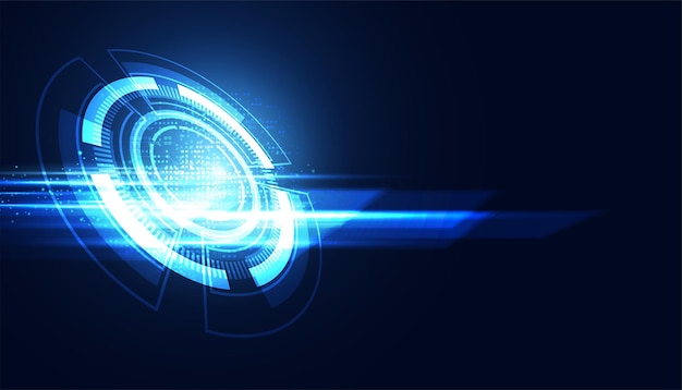 Cerchio astratto circuito digitale concetto velocità luce blu copia digitale spazio per testo sfondo sfondo futuristico moderno