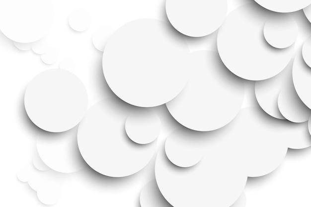 Cerchio bianco con ombre sul modello di sfondo bianco. Illustrazione vettoriale