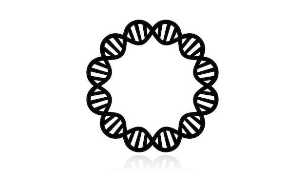 Cerchio di DNA isolato su sfondo bianco Illustrazione vettoriale