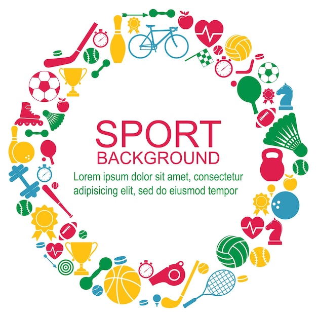 Cerchio di icone sportive