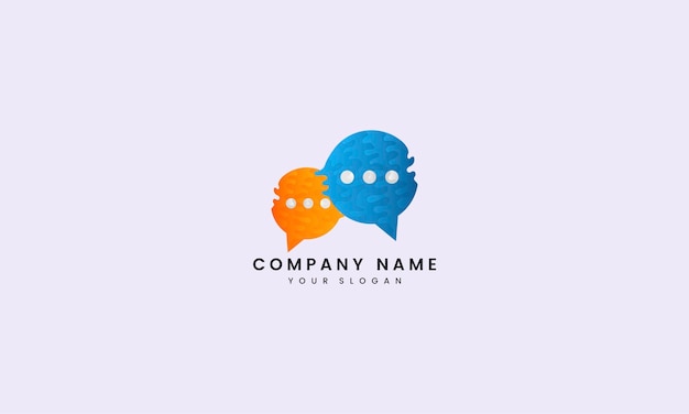 Cerchio Wave blu e arancione Messaggio logo astratto