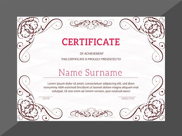Certificato classico d'oro d'epoca