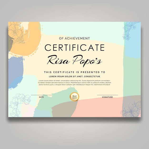 certificato di fiori di linea arte retrò