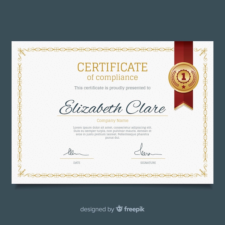 Vettore certificato di modello di conformità