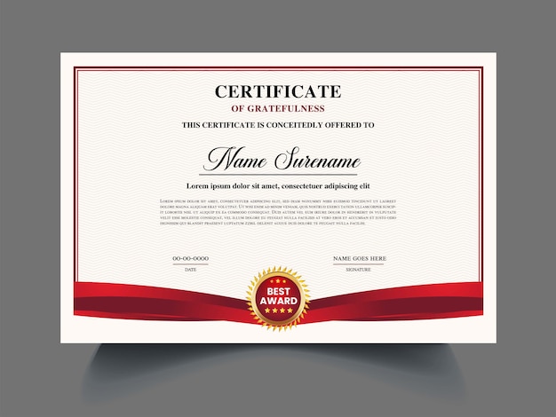 Certificato professionale di apprezzamento modello di disegno modello di diploma illustrazione del certificato