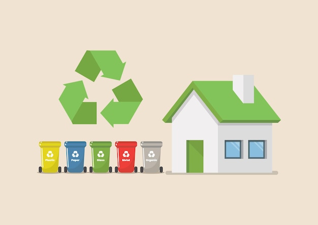 Cestini con eco house Vector illustration