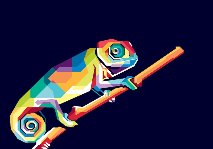 Vettore chameleon colorfull