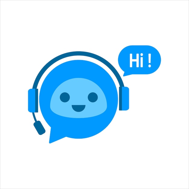 Chat Bot che saluta Assistente virtuale Bot che saluta Testa di robot con le cuffie