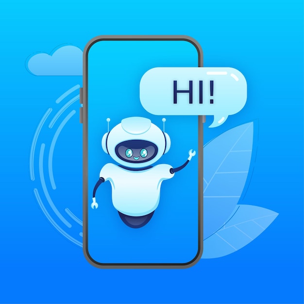 Chat bot piatto per il web design Illustrazione vettoriale isometrica piatta Intelligenza artificiale