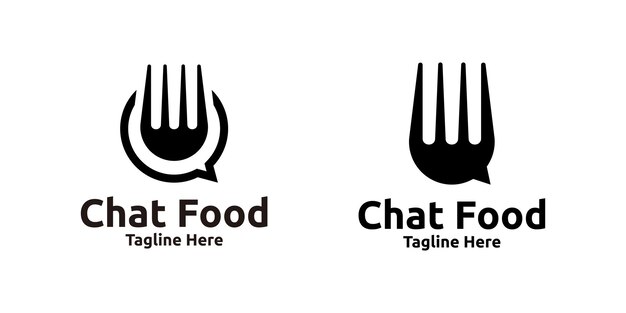 chat creative food logo design logo design template simbolo icona vettore idea creativa