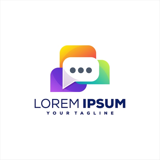 Chat design del logo a colori sfumati