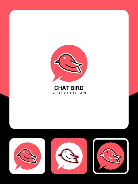 chat design e icone del logo dell'uccello
