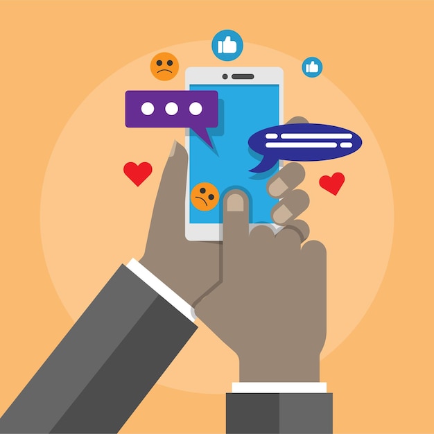 Chat sui social media del telefono cellulare con un amico