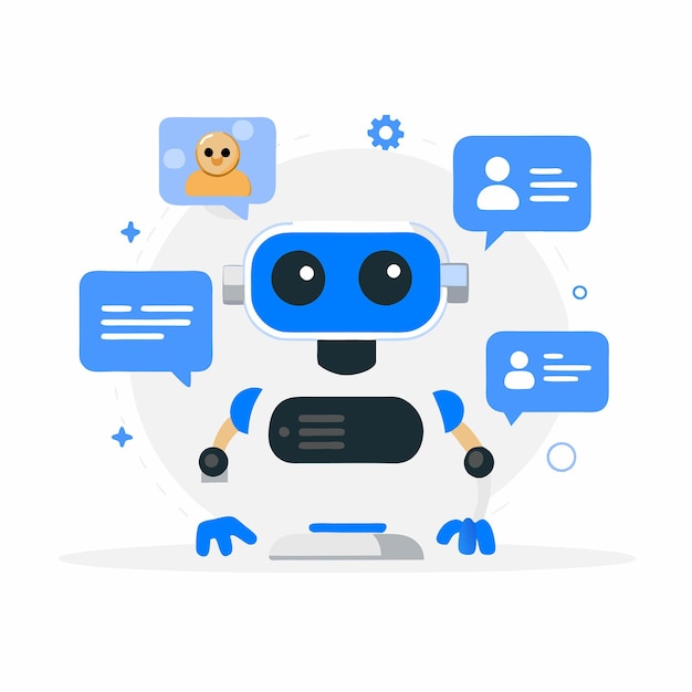 Chatbot Concept Illustration Assistente AI in azione