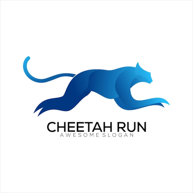 Cheetah run logo design gradiente colorato