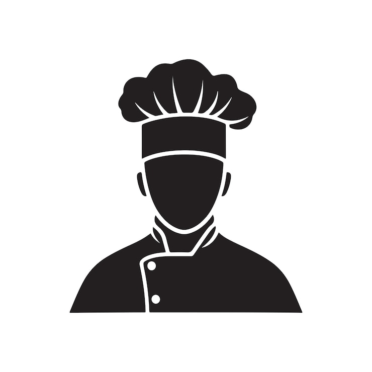 Vettore chef minimalista silhouette icon