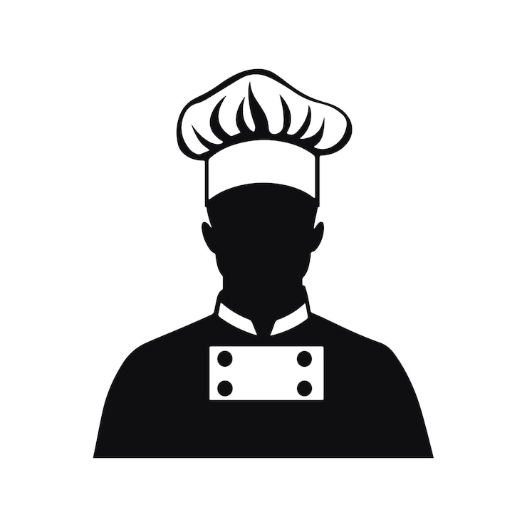 Vettore chef minimalista silhouette icon
