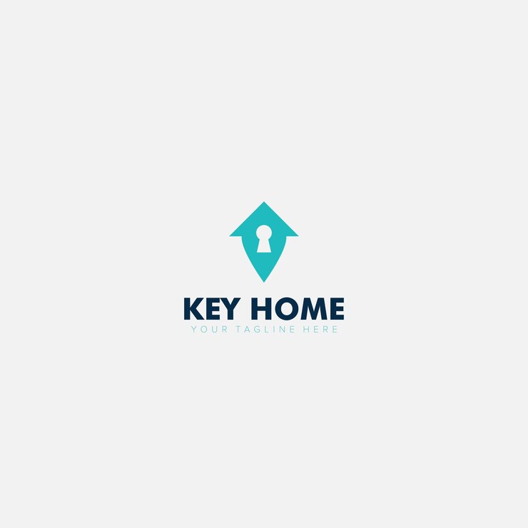 Chiave e posizione della casa Modern Logo Designs pin lock