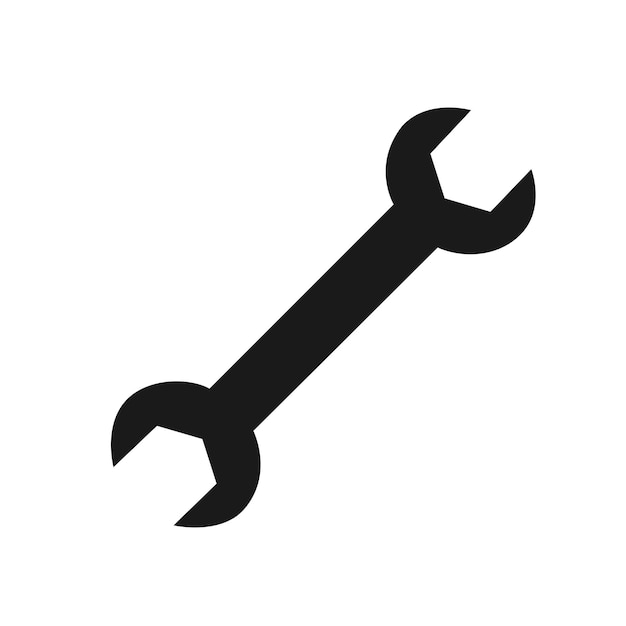 Chiave inglese icona logo cacciavite Mantenere il simbolo del pittogramma meccanico della chiave a ingranaggi
