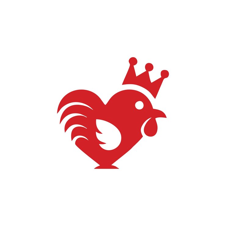 Chicken love design vector art illustrazione logo