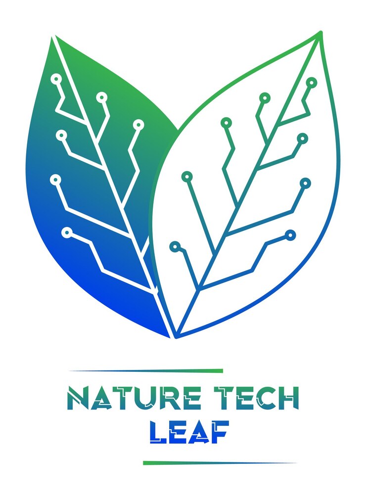 Chip di circuito elettronico digitale a foglia verde per il logo Smart Tech